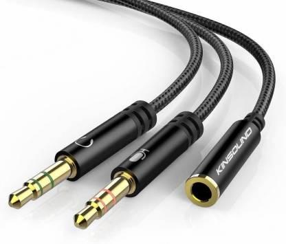 3.5mm Headphone Splitter, Gold Plated Headset 3.5mm Female to 2 Dual Male Microphone Audio Stereo Jack for PC, Laptop 0.2 m Stereo Audio Cable (Compatible with PC, Laptop, Black)